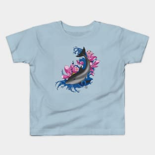 Dolphin and Cherry Blossoms Kids T-Shirt